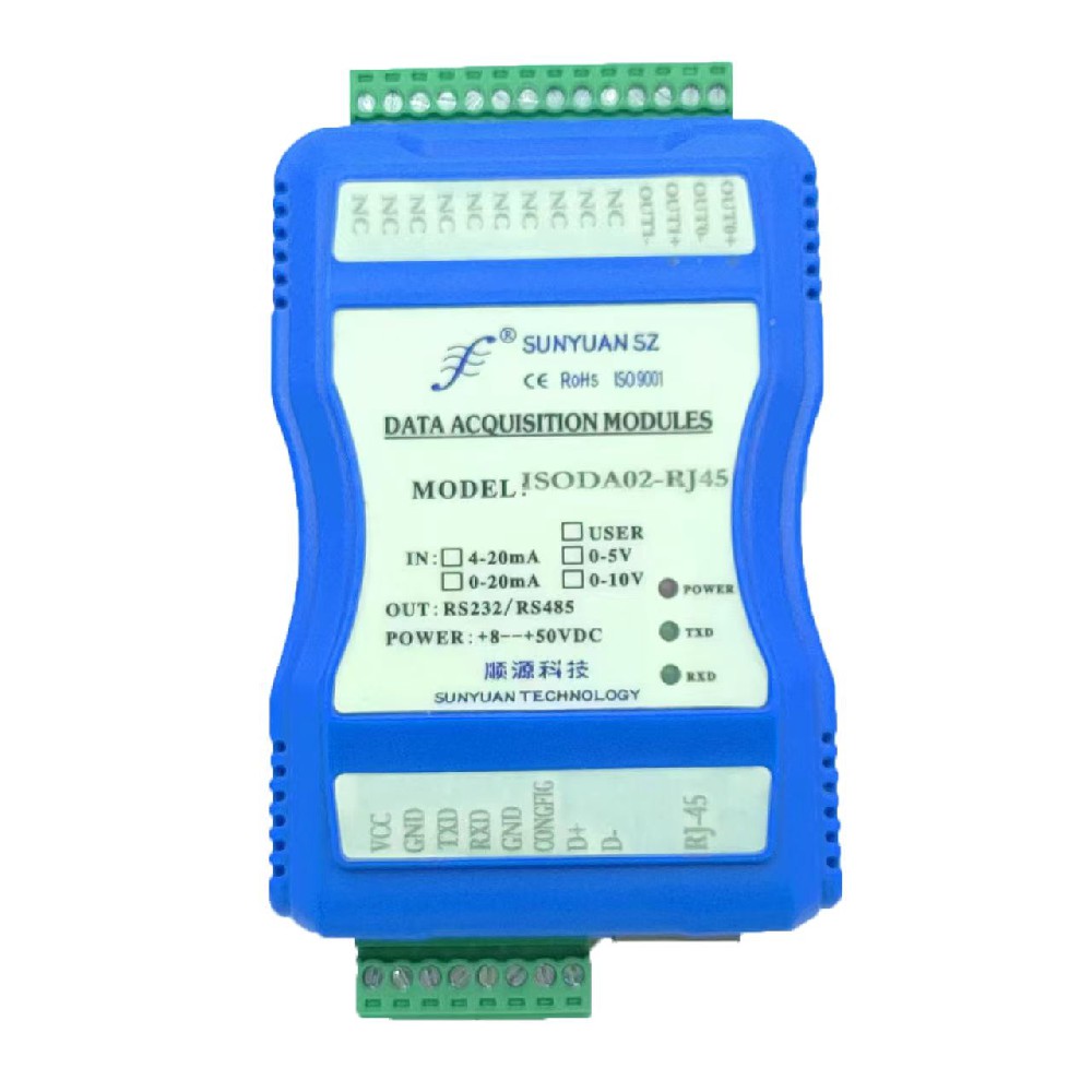 顺源新推出以太网模拟量控制智能传感器 ：ISO DA O2 - RJ45